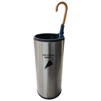 STAINLESS STEEL UMBRELLA STAND C/W LEAKPROOF PLASTIC INNER BIN SSUS18