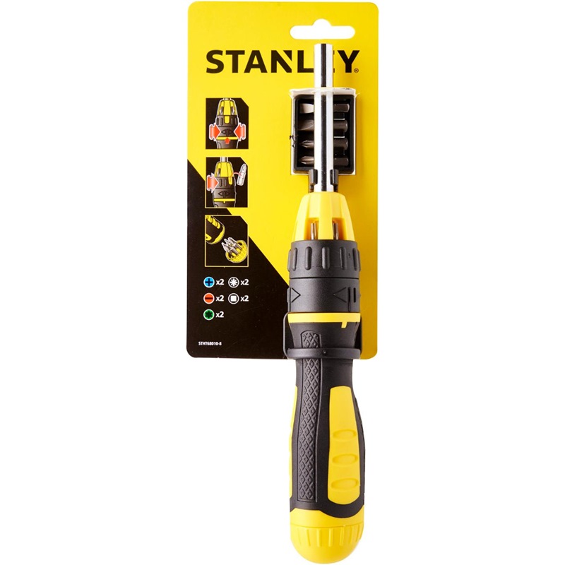 STANLEY 10 PIECE MULTI BIT RATCHETING SCREWDRIVER 68-010