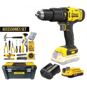 STANLEY 20V 1X1.5AH LI-ION BRUSHLESS HAMMER DRILL W/119 TOOLS SET SCD711C1H-B1