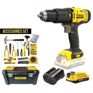 STANLEY 20V 1X1.5AH LI-ION BRUSHLESS HAMMER DRILL W/119 TOOLS SET SCD711C1H-B1