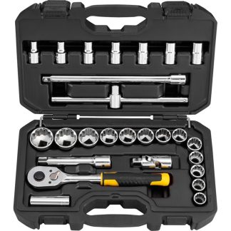 STANLEY 1/2DR 26PC 12PT SOCKET & RATCHET SET,8-32MM,STMT45503