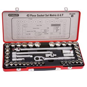 Stanley 43pc 1/2" Dr 12pt Mm & Af Socket Set | Model : 89-509