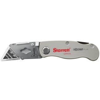 STARRETT EXACT PLUS ALUM DIE CAST AUTOMATIC LOCKING FOLDING KNIFE KUXP010