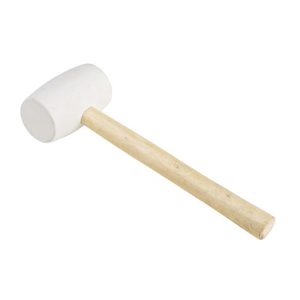 TAIWAN WHITE RUBBER MALLET W/WOODEN HANDLE