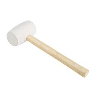 TAIWAN WHITE RUBBER MALLET W/WOODEN HANDLE