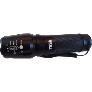 TESA TORCHLIGHT FLASHLIGHT ECL2X 140MM,3XAAA BATT-1300LUMEN (BLACK)