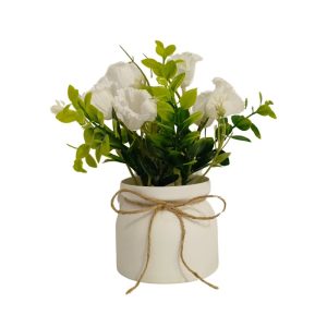 TEXAS BLUEBELL PLANT WITH WHITE POT - TABLE SIZE [FAKE]