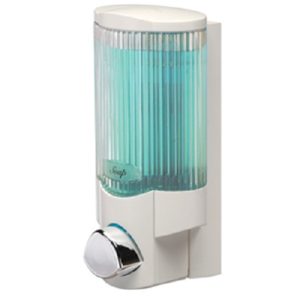 THE DISPENSER SIGNATURE I WHITE/RIBBED BOTTLE/CHROME BUTTON - 78154