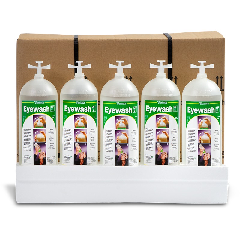 TOBIN REPLACEMENT 5 X 1000ML BOTTLES, SALINE EYEWASH SOLUTION TOB128