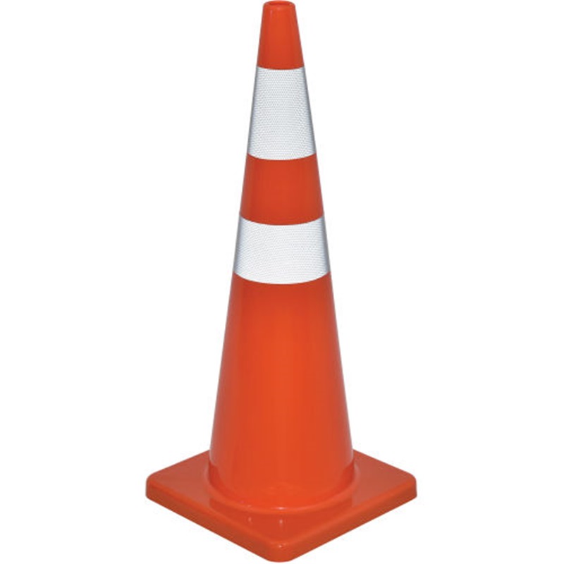 TRAF-SAFE™ TRAFFIC CONE-900MM (RUBBRISED UNBREAKABLE) W/2 REFLECTIVE FILMS
