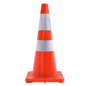 TRAF-SAFE™ TRAFFIC CONE-30" (RUBBRISED UNBREAKABLE) WITH 2 REFLECTIVE FILMS