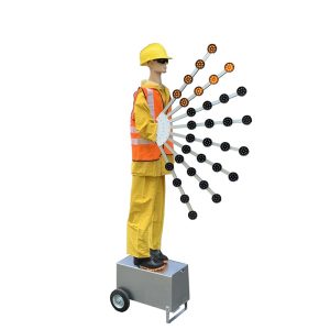 TRAFFIC MARSHAL WITH 8 SPOKES LED LIGHT C/W SOLAR SYSTEM AND 12V BATTERY