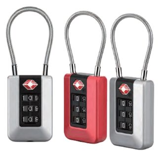 TSA LOCK 3-DIGITAL STAINLESS ROPE ABS LOCK BODY