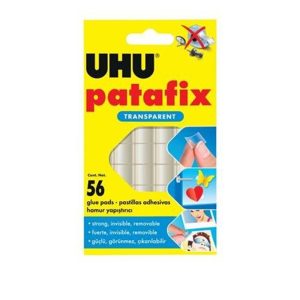 UHU PATAFIX TRANSPARENT,REMOVABLE & REUSABLE PADS,56PC UH37155