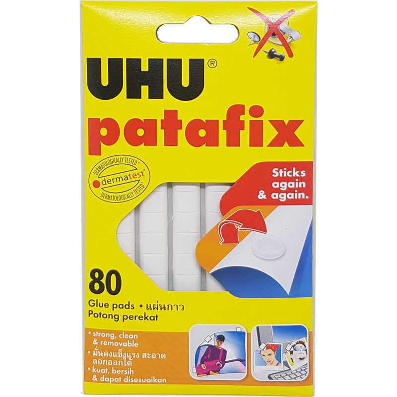 UHU PATAFIX WHITE,REMOVABLE & REUSEABLE PADS,80PC UH39125