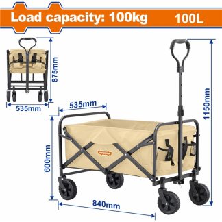 WADFOW CAMPING CART 100KG LOAD 840X535X600MM WWBH1012