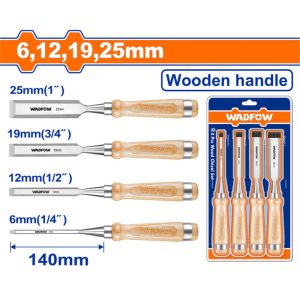WADFOW 4 PCS WOOD CHISEL SET 1/4",1/2",3/4" & 1" WWC3214