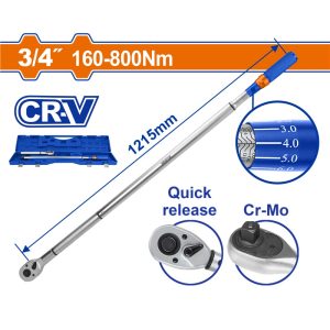 WADFOW 3/4" PRESET TORQUE WRENCH 160~800NM WWQ4D34