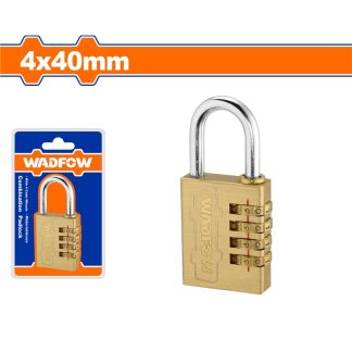 WADFOW 4-DIGIT BRASS COMBINATON PADLOCK 40MM WPD3444