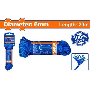 WADFOW PP MONOFILAMENT TWIST ROPE 6MMX20M WRZ1306