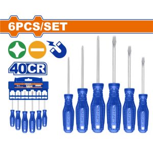 WADFOW 6PCS [2X75 & 4X100MM] (-) & (+) SCREWDRIVER SET WSS2206
