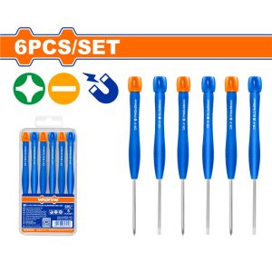 WADFOW 6PCS PRECISION SCREWDRIVER SET IN PLASTIC BOX WSS2B06