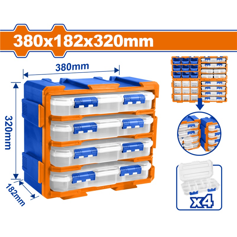 WADFOW 4 PCS TRANSPARENT ORGANIZER TOWER 4XWTB8342 WTB8344