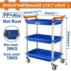 WADFOW 3 TIERS PP+ALUM TOOL CART 633X373X878MM WWB5307