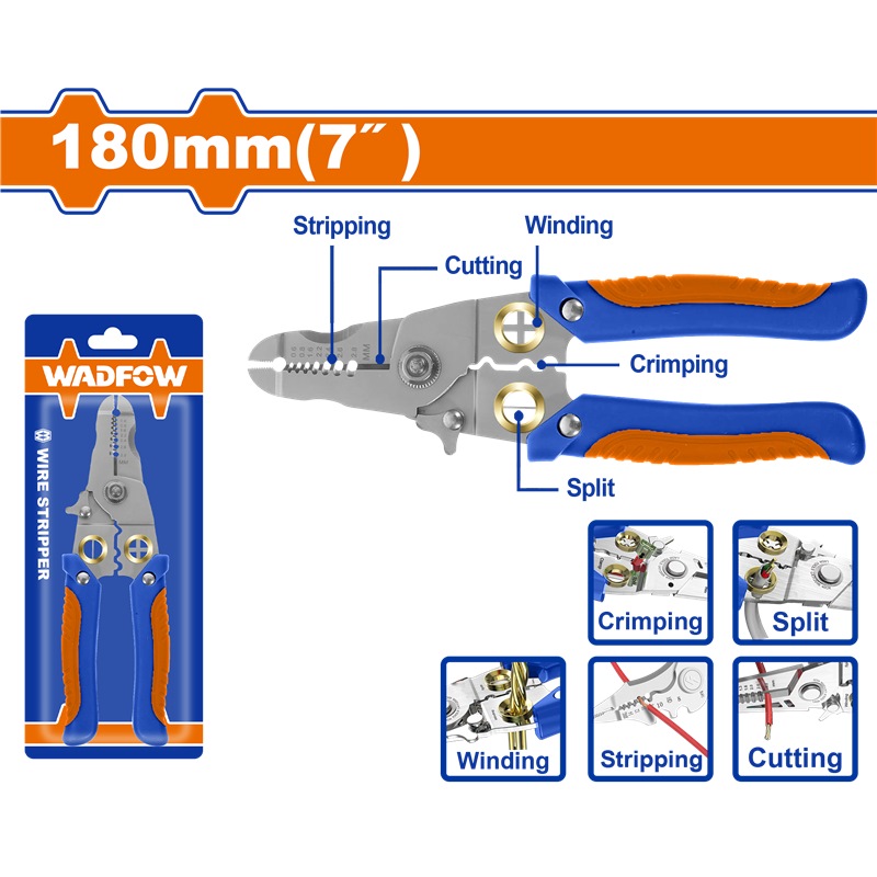 WADFOW 7" 180MM WIRE STRIPPER PLIER WPL5627