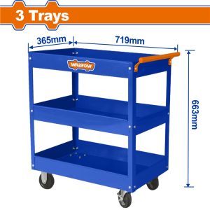 WADFOW 3 TIERS METAL TOOL CART 719X365X663MM WCS1A13