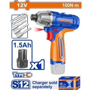WADFOW 12V TYPE C CORDLESS IMPACT DRIVER 100NM 1X1.5AH BATT WCD25101 (NO USB CHARGER)