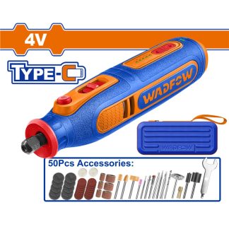 WADFOW 4V TYPE C CORDLESS MINI GRINDER + ACCESSORIES WRYN418 (NO USB CHARGER)