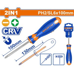 WADFOW 2 IN 1 SCREWDIVER (+ & -) 130MM WSS45M3