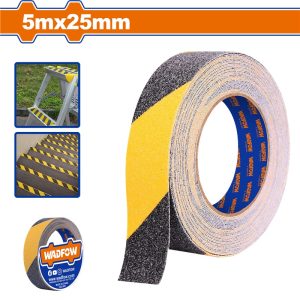 WADFOW PVC YELLOW/BLACK ANTI-SLIP WARNING TAPE 5M