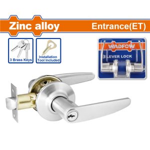 WADFOW TUBULAR LEVER DOOR LOCK SATIN NICKEL WUV1501
