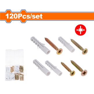 WADFOW 120PCS CLIPBOARD ASSORTED SCREW & PLUG KIT WXT3B01