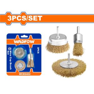 WADFOW 3PCS 1/4" SHANK WIRE BRUSH SET WCE6402