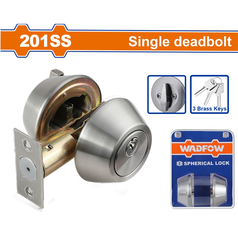 WADFOW SINGLE CYCLINDER DEADBOLT SS WUE1501