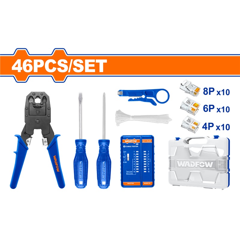 WADFOW 46PCS MODULAR PLUG CRIMPING SET WHS2B46