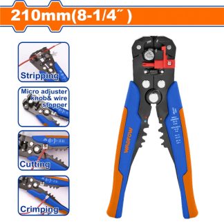 WADFOW 8.25" 210MM 3 IN 1 AUTOMATIC WIRE STRIPPING & CRIMPING PLIER WBQ4601