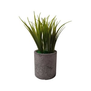 WHEATGRASS PLANT WITH GREY POT - TABLE SIZE [FAKE]