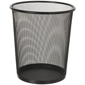 WIRE MESH WASTE BIN (BLACK)