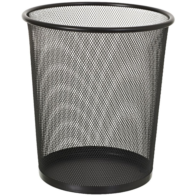 WIRE MESH WASTE BIN (BLACK)