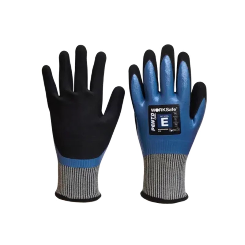 WORKSAFE PENTO COOL NITRILE OIL-PROOF DOUBLE COATED CUT E GLOVES