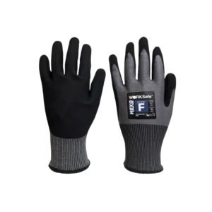 WORKSAFE HEXO NITRILE PALM COATED, ODOUR-FREE, CUT F GLOVES