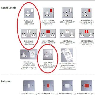 MK Metal-clad 1 Gang 13A DP Switched Socket (K2977ALMSG)