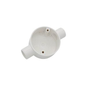 20mm PVC 2 Way Through Box White