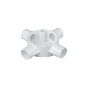 20mm PVC 4 Way Cross Box White